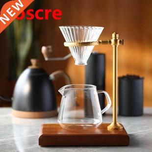 Dropship Pour Over Coffee Maker Stand with Vintage Wooden Ba