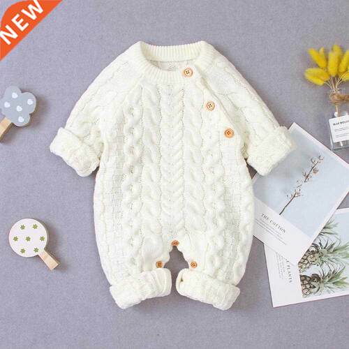 Bby Rompers Long Sleeve Winter Wrm Knitted Infnt Kids Boy