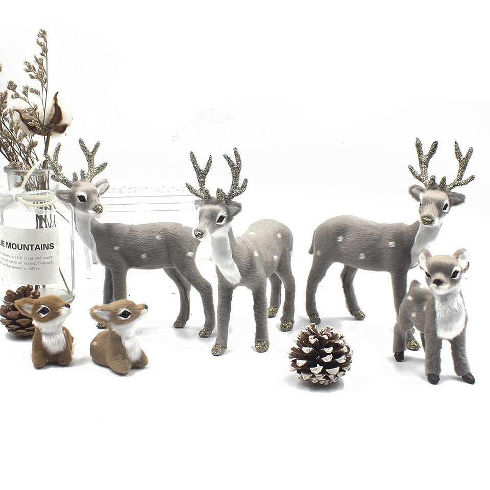 Simulation Christmas Deer Model Favor Xmas Home Decoration C