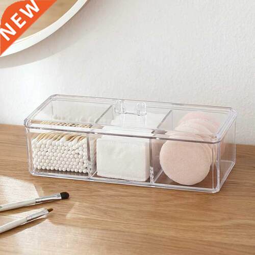 Acrylic Cotton Swab Makeup Organizer Storage Box Portable Co