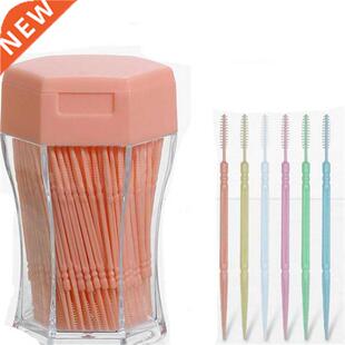 200PCS/Box Double-headed Dental Brush Toothpick Oral Care Te
