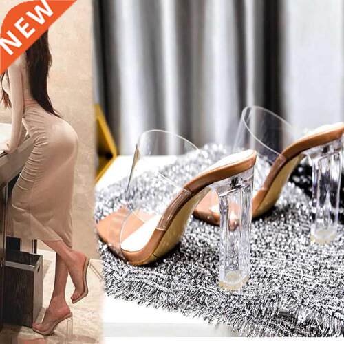 Summer Women Pumps Sandals PVC Jelly Slippers Open Toe High