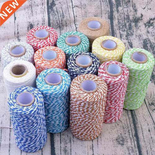 100M*2MM Cotton Twine Cord Double Color Rope Twine