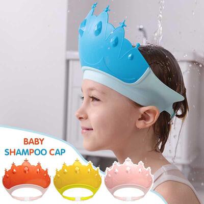 Adjustable Baby Shower Cap Crab Shape Wash Hair Shield Shamp