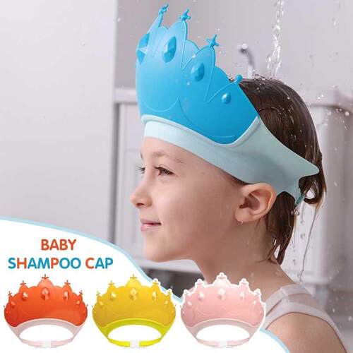 Adjustable Baby Shower Cap Crab Shape Wash Hair Shield Shamp