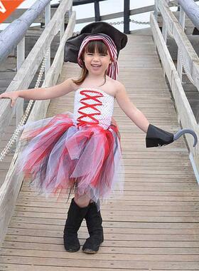 Children Pirate Design Cosplay Tutu Dress Kids Girl Summer