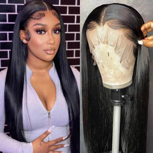 Middle Part Human Hair Wigs For Women 1x1 6x1 T Part Lace W