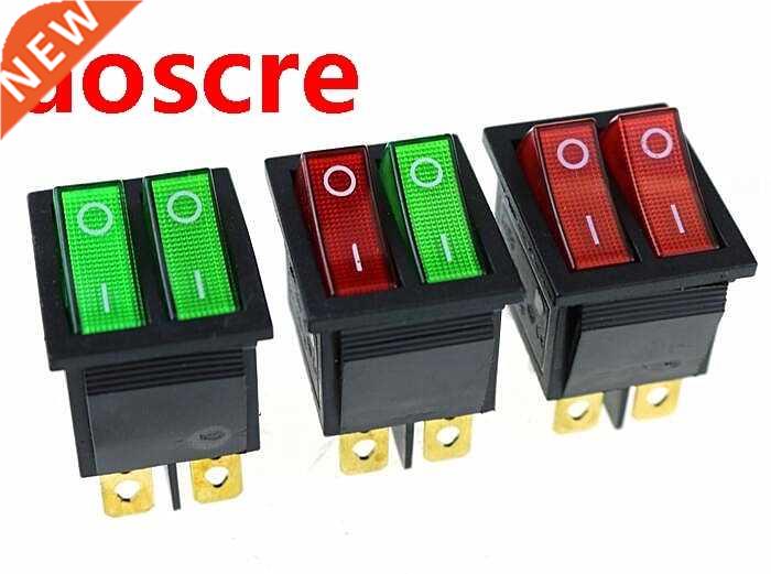 KCD8 Double Rocker Switch 6 Pin On-Off With Green Red Ligh