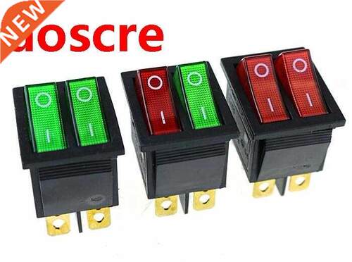 KCD8 Double Rocker Switch 6 Pin On-Off With Green Red Ligh