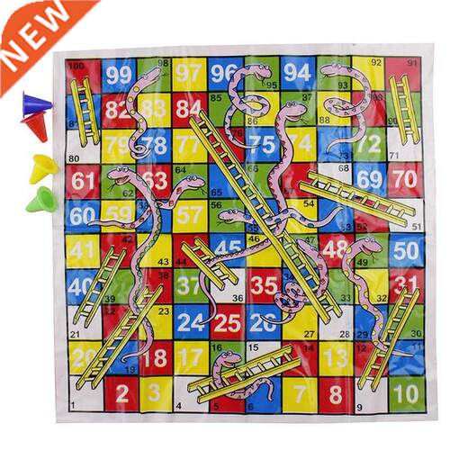 Children Snake Ladder Plastic Flight Chess Set Portable Boar