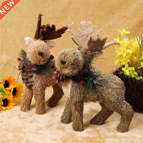 Creative Handmade Christmas Deer Decoration Cute Straw