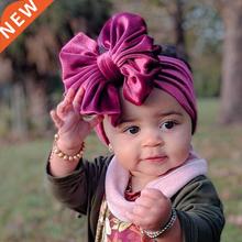 New Velvet Baby Headband Turban Big Bowknot Baby Girl Headba