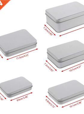 Small Metal Tin Silver Storage Box Case Organizer For Money