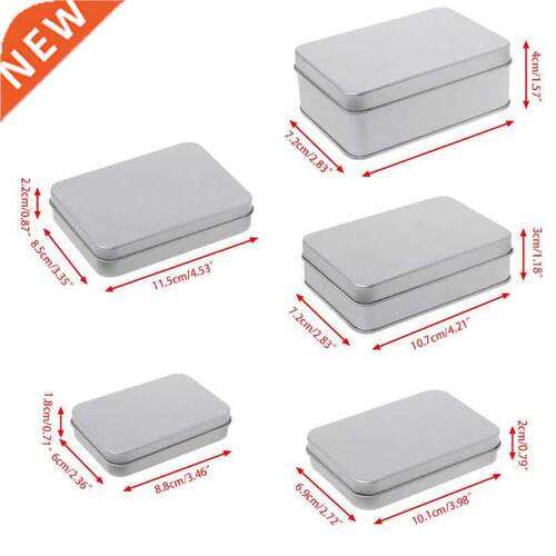Small Metal Tin Silver Storage Box Case Organizer For Money