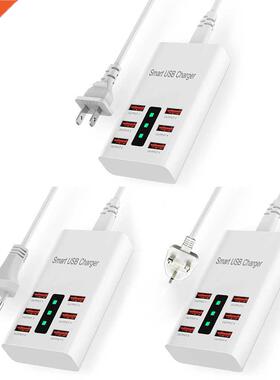 6a 30w 6-Port Usb Charger Hub Splitter Multifunctional Adapt