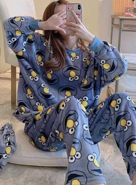New 2020 Autumn Winter Warm Flannel Women Pyjamas Sets Thick