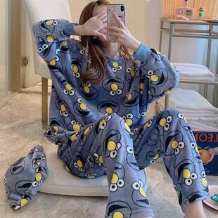 New 2020 Autumn Winter Warm Flannel Women Pyjamas Sets Thick