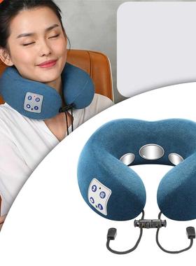 Electrical Neck Massager Heating U Shape Soft Pillow for