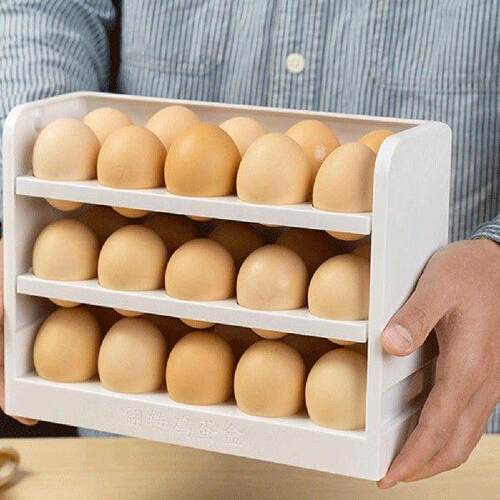 30 Grids Egg Storage Box Three Layer Creative Flip Egg