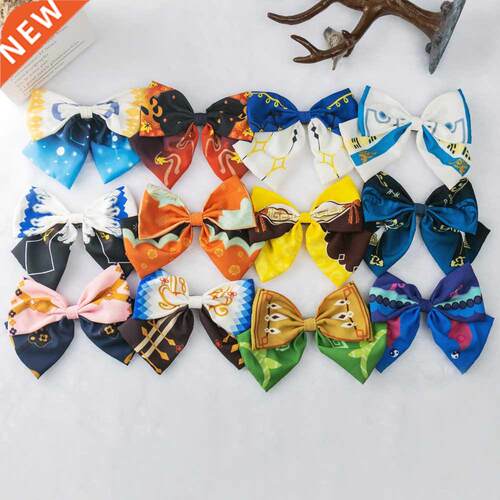 New Genshin Impact Cosplay Bowknot Hair Ring Clip Ganyu Baal