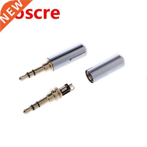 10 Pcs 3 Pole Copper Gold Plated 3.5mm Male Stereo Audio Jac