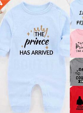 The Prince Has Arrived Winter Baby Boy Clothes Newborn Rompe