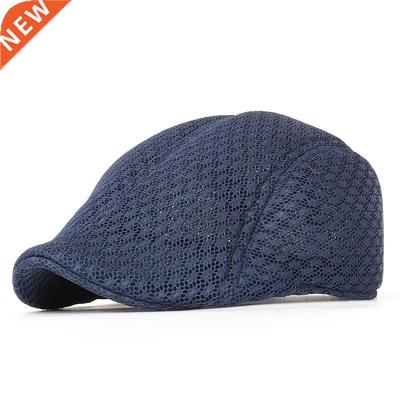 New Style Beret Solid Color Hollow Breathable cap Summer Sun