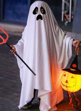 Cute kids Halloween horror Cloak Cape cosplay costume Ghost