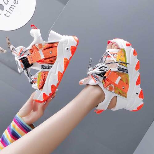 Comemore 2022 Platform Gladiator Sandals Lace Up White Sanda