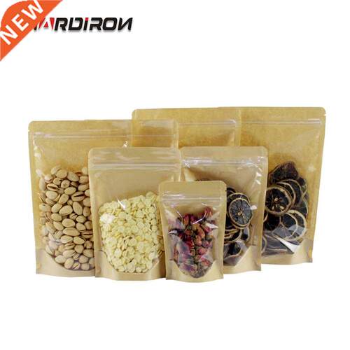 HARDIRON Thickened Front Transparent Kraft Paper Bag Nut Te