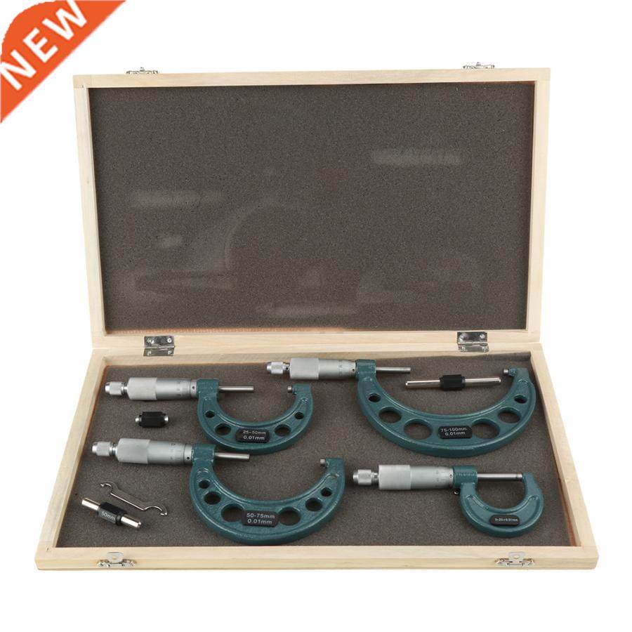 4pcs 0-100mm Outside Micrometers Thickness Gauge Measuring