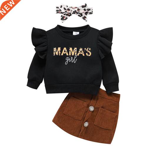 New Girls Casual Three-piece Clothes Set, Round Collar Pullo