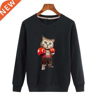Men's New Plus Velvet Padded O-neck Sweatshirt Men Ctoon P