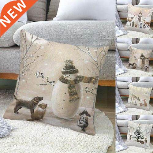 Merry Christmas Pillow Case Xmas Deer In Forest Picture