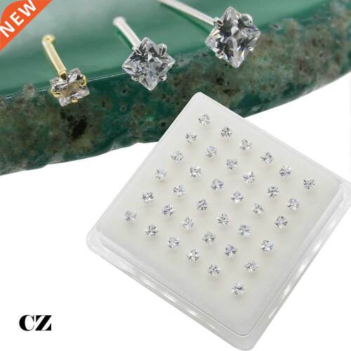 925 Sterling Silver Shiny Cler Cubic Zircon Nose Stud ndy N