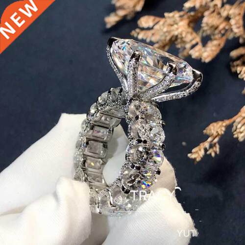 Vintage 10ct Lab Diamond Ring 925 sterling silver Engagement