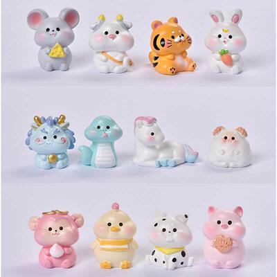 1PC Mini Zodiac Mouse Rabbit Tiger Dragon Animal Landscape D