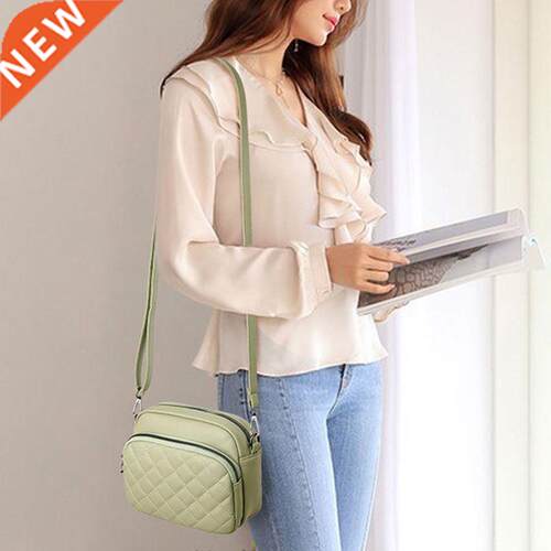 Diamond Lattice Women Shoulder Bag Solid Color PU Leather Cr