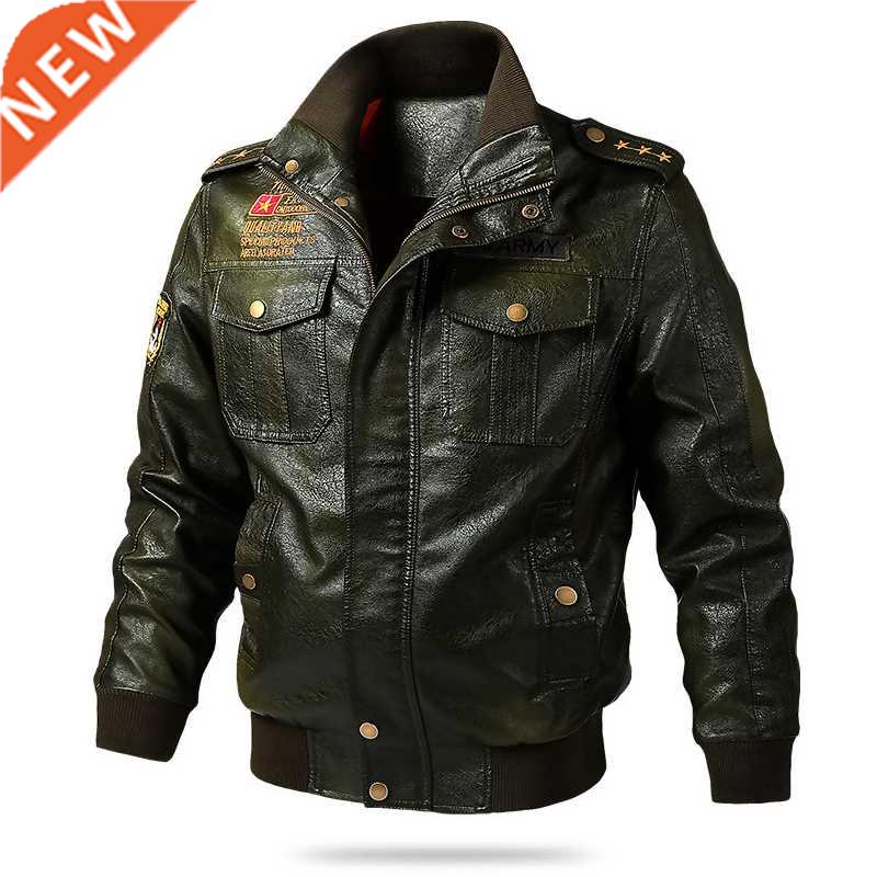 Brand Spring Autumn Leather Jacket Men PU Leather Vintage Bo