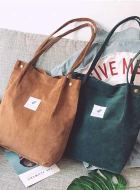 Bags for Women 2021 Corduroy Shoulder Bag Reusable Shopping