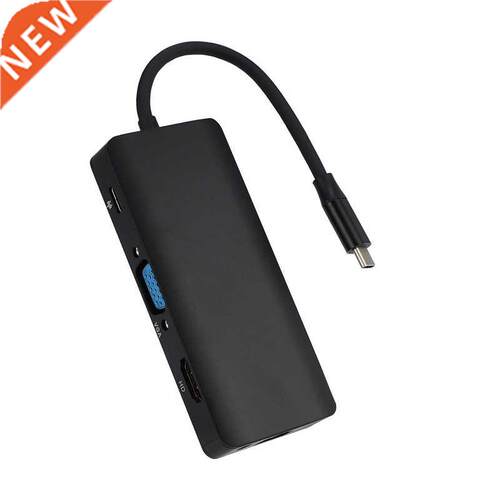 9 in 1 USB-C Type C HUB to 3.5mm Audio Mic 4K HDMI VGA RJ45