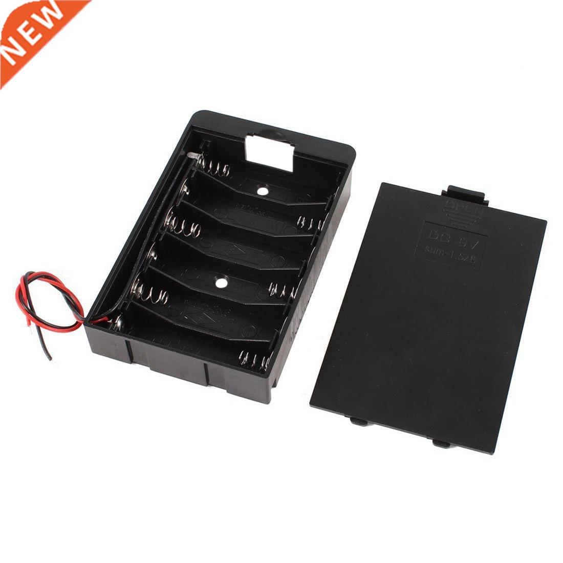 Black holder box box with cover for 6 x AA 9V battery