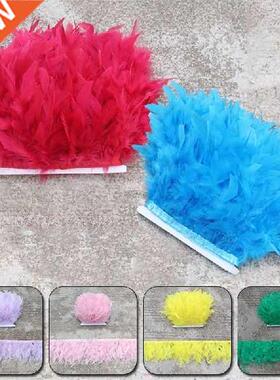 1m Long Turkey  Feather Trims Cloth Strip Fire Piece