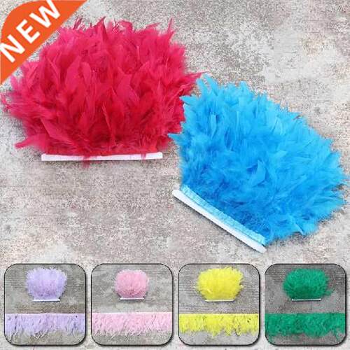 1m Long Turkey  Feather Trims Cloth Strip Fire Piece
