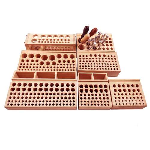 Beech Leather Craft Tools Holder Rack Stand 46 Holes Leather