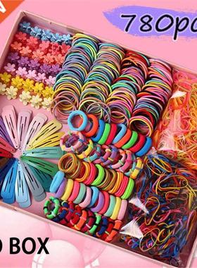 780pcs Kids Colorful Nylon Elastic Hair Band Girls Rubber Ba