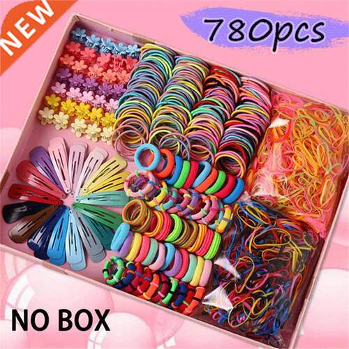 780pcs Kids Colorful Nylon Elastic Hair Band Girls Rubber Ba