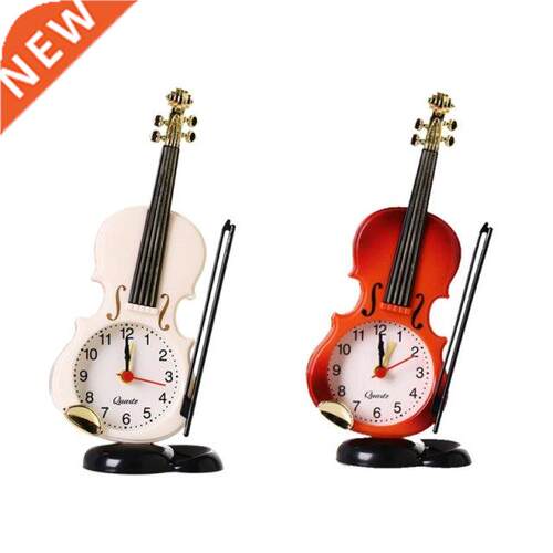 Simulation Violin Alarm Clock Vintage Desk Clock Handmade Cr
