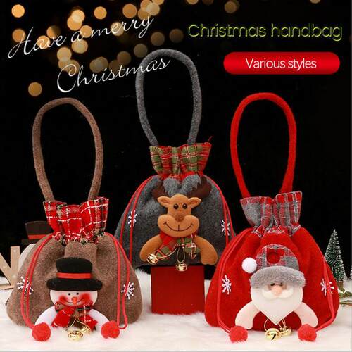 Christmas Candy Bag Xmas Children Gift Bags Cloth Handbags