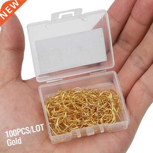 DONQL 50/100pcs Fishing Hooks Set Single Circle Fishhook Fly